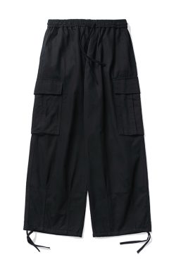 Trendy Japanese Casual Cargo Pants for Men, Functional Wide-Leg Straight-Cut Design, American Vibe, Stylish Y2K Fashion