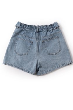 Trendy Loose Waist Cartoon Print Washed Denim Casual Shorts for Women - Summer 90s Style European Fashion