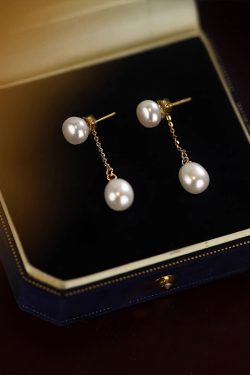 Trendy Pearl Stud Earrings for Women - Lightweight Luxury Design for Ear Piercings, Perfect for Autumn and Winter Fashion