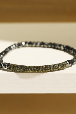 Trendy Personalized Full Diamond Elastic Women's Bracelet Bangle - Versatile Gift for Friends, Gatherings, and Dates