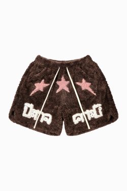 Trendy Plush Embroidery Boxing Shorts for Concerts - Middle East Style, Fashion-Forward, Limited Edition, Streetwear Inspired