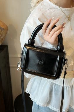 Trendy Red Oil Wax Leather Handbag for Women, 2025 New High-End Crossbody Shoulder Bag, Small Square Cookie Bag