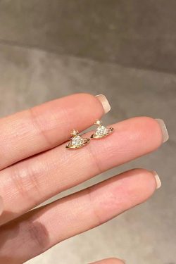 Trendy Saturn Stud Earrings for Women - 2024 High-End Niche Design, Comfortable for All-Day Wear & Sleeping