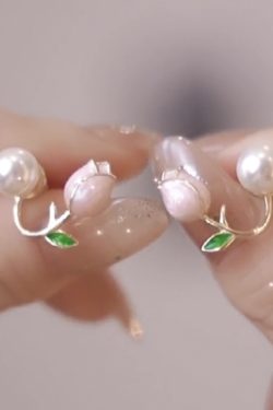 Trendy Tulip Pearl Earrings for Women - 2025 High-End Niche Design, Inspired by Zhao Lusi Style