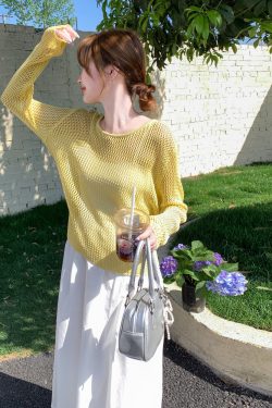 Trendy White Camisole Dress with Hollow-Out Cover-Up - Unique Travel Outfit for Summer, Beach, and Y2K Style