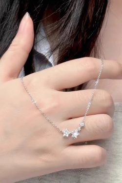 Trendy Wishing Star Necklace for Women - Exquisite Light Luxury Collarbone Chain, 2024 High-End Niche Design