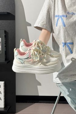 Trendy Women's Breathable White Sneakers, Thick-Soled Casual Shoes for Summer 2025, Versatile Instagram-Approved Style