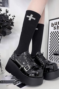 Trendy Women's Nightwalker Lolita Shoes - Thick-Soled Gothic Platform Footwear, Sweet Cool Punk Style, Perfect for 90s Y2K Looks