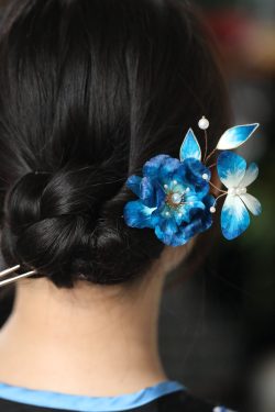 U-Shaped Velvet Flower Hairpin - Ancient Tang Style Chinese Headdress, Hanfu Accessories, Intangible Cultural Heritage, National Style