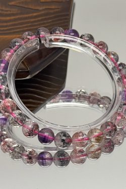 Ultra Seven Crystal Bracelet - Purple, Red, Black, Yellow - Toxic Liquid Color Design - Natural Fairy Style Jewelry