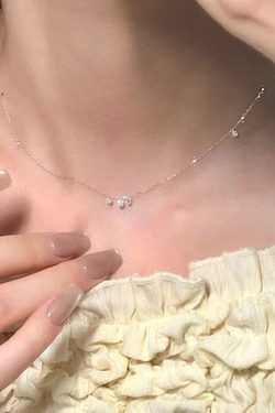 Ultra-Shiny Minimalist Zircon Necklace in Pure Silver - Versatile Clavicle Chain with High-End Feel