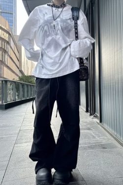 Unisex American Retro Pleated High Street Jeans - Loose Casual Straight-Leg Pants with Large Pockets for Spring & Summer Style