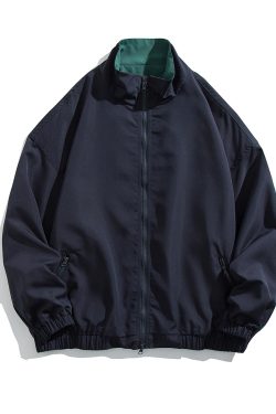 Unisex Retro Japanese Work Jacket - Loose Casual Windbreaker Coat for Spring & Autumn, 90s Inspired