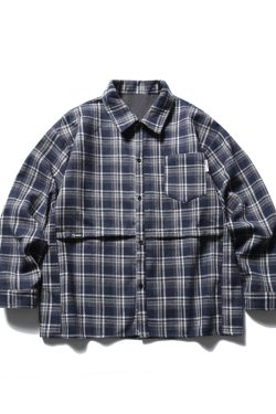 Unisex Retro Thick Plaid Shirt Jacket - Japanese College Style for Men and Women, City Boy Aesthetic, Autumn/Winter Fashion