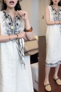 V-Neck Sleeveless Printed Dress for Women - Fashionable 2025 Summer Design, Versatile & Unique, Youthful Style