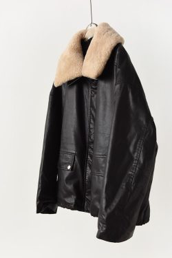 Vegetable-Tanned Sheepskin Leather Jacket with Fur Collar and Lapel, Stylish Loose Goose Down Outerwear for Chic Winter Fashion