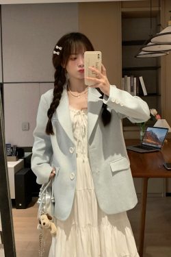 Versatile Oversized Blazer for Women - Soft Korean Style, Loose-Fitting, Slimming, Wrinkle-Free, Perfect for Casual Spring Looks