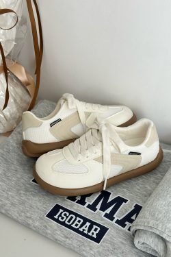 Versatile White Sneakers for Women, Ugly-Cute Thick-Soled Training Shoes, Breathable Casual Sports Footwear, Y2K Style