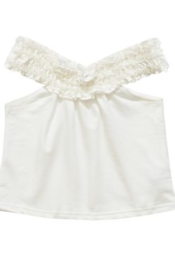 Vintage American Lace Spliced One-Shoulder Camisole Top for Women - Slim Fit Summer Style, Y2K Inspired Fashion