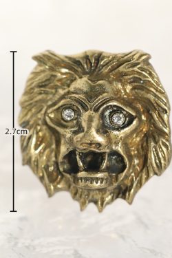 Vintage Distressed Lion Head Diamond Ring - Adjustable Open Fashion Statement Jewelry for Women - Trendy Versatile Style