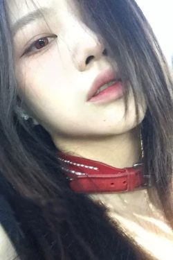 Vintage Distressed Red Leather Choker Necklace for Women, Punk Style Clavicle Chain, Subculture Neck Accessory