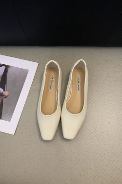 Vintage Forest Style Square-Toed Flat Shoes for Women - Spring/Summer Single Shoes Perfect with Skirts