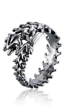 Vintage Geometric Skull Ring - Adjustable Open Spine Bone Design, High-End Light Luxury for European and American Styles