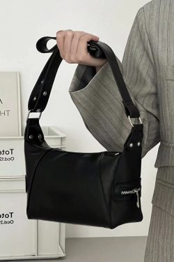 Vintage-Inspired Women's Motorcycle Shoulder Bag - Edgy Retro Small Handbag for Cool Girls