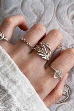 Vintage Minimalist Rose Diamond Bead Open Finger Ring - Light Luxury High-End Personalized Jewelry