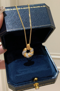 Vintage Retro Textured Diamond-Studded Twisted Necklace for Women - Exquisite Collarbone Chain, Versatile Fashion Accessory