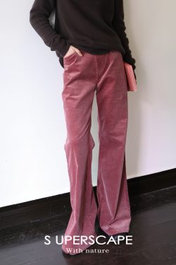 Vintage Slim-Fit Corduroy Flared Pants for Women - 90s Inspired Retro Style Trousers