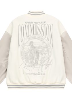 Vintage Street Embroidered Baseball Jacket - 90s Inspired Design, Korean Style, Unisex Fashion Outerwear