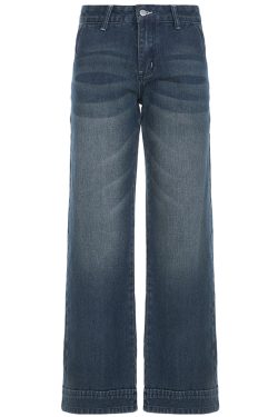 Vintage Washed Low-Waist Straight Leg Jeans for Trendy Girls - Versatile Basic Style for 90s and Y2K Fashion
