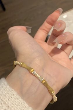 Wheat Ear Tassel Weaving Diamond Inlaid Zircon Bamboo Joint Bracelet for Women - 2025 Light Luxury Versatile Jewelry