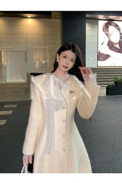 White Polka Dot Chiffon Shirt for Women - Elegant K-Drama Style, Versatile Spring Fashion 2025
