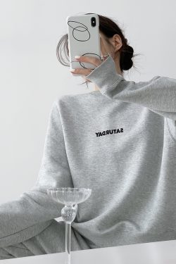 Women's 2025 Spring Two-Piece Casual Set - Letter Print Pullover Round Neck Sweatshirt & Long Pants - Y2K Style