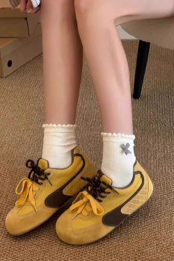 Women's 2025 Yellow Puff Casual Training Shoes - Versatile Niche Ugly Cute Style Inspired by A-Gan Trend