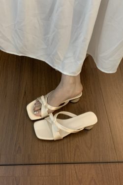 Women's Backless Open-Toe Bow Design Sandals - Summer Slip-On Roman Style Slippers