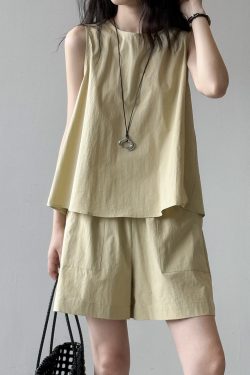 Women's Backless Sleeveless Top and Wide-Leg Pants Two-Piece Set - 2025 Summer Fashion, Relaxed Fit, Trendy Casual Outfit