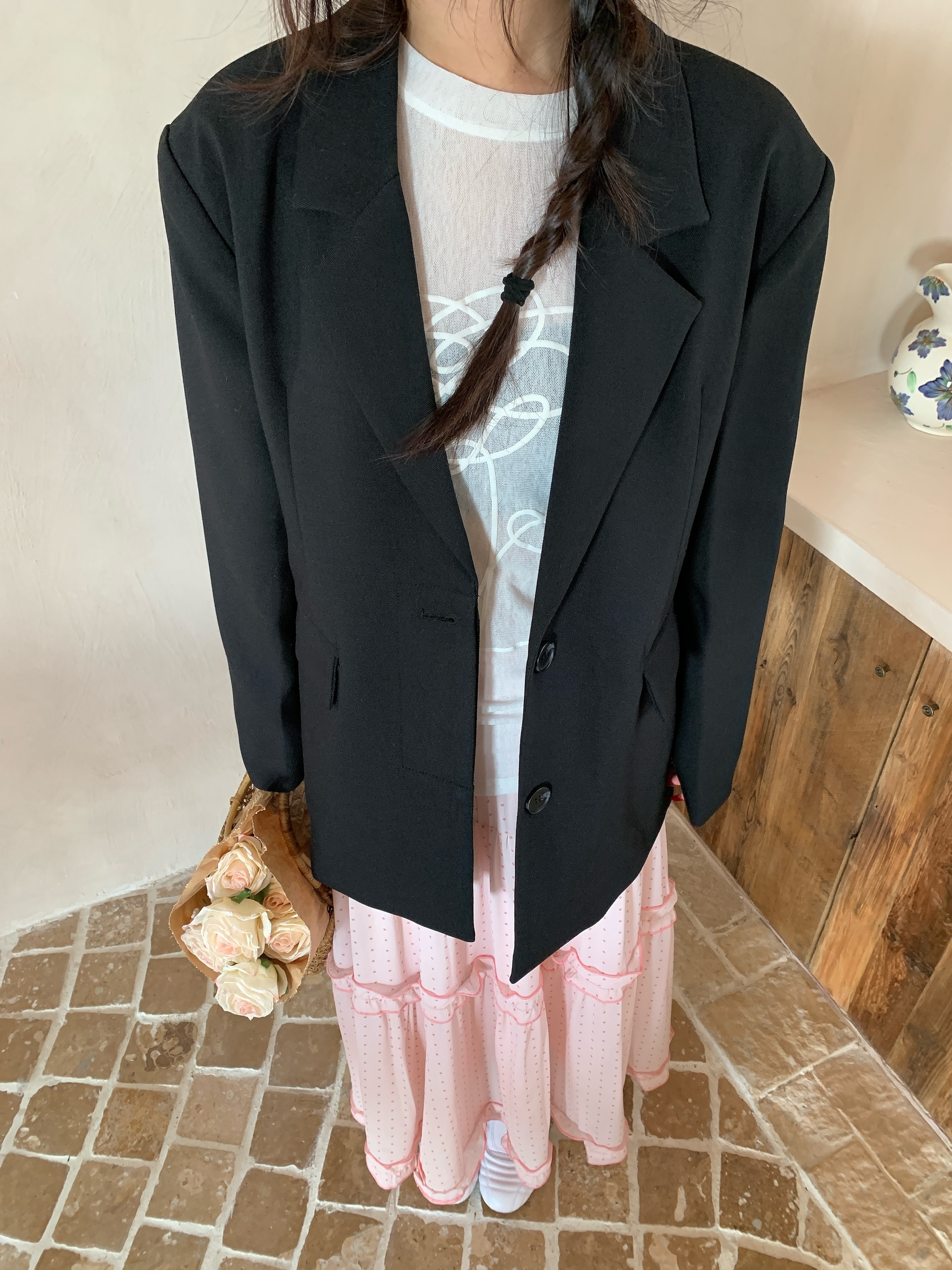 Women's Black Slim-Fit Blazer - High-End Versatile Suit Jacket for Spring and Autumn, Chic and Stylish Office Wear