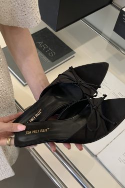 Women's Bowknot Open-Toe Sandals - 2024 Summer Thin Heel Pointed Toe High Heels Slippers, Elegant Fashion Footwear