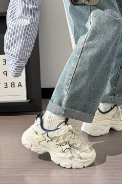 Women's Breathable Mesh Sports Shoes - Summer 2025 Height-Increasing Dad Sneakers in Thin White - Trendy and Comfortable