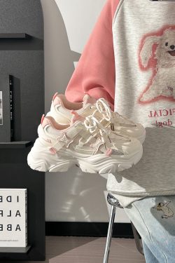 Women's Breathable Mesh Sports Shoes - Summer 2025 Height-Increasing Dad Sneakers in Thin White - Trendy and Comfortable