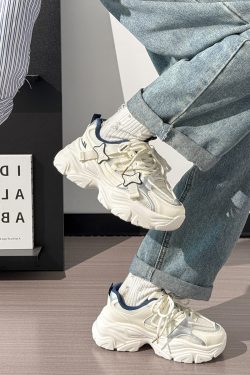 Women's Breathable Mesh Sports Shoes - Summer 2025 Height-Increasing Dad Sneakers in Thin White - Trendy and Comfortable