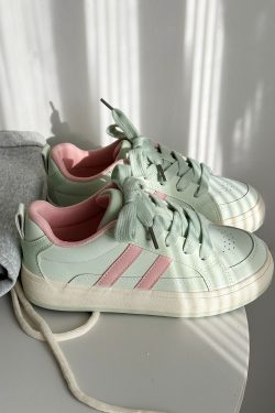 Women's Casual Thick-Soled White Sneakers - 2025 Spring Style, Versatile Student Footwear, Trendy Y2K-Inspired Design