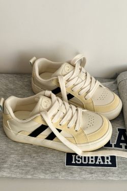 Women's Casual Thick-Soled White Sneakers - 2025 Spring Style, Versatile Student Footwear, Trendy Y2K-Inspired Design
