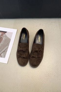 Women's Chunky Heel Loafers - Soft Sole Leather Shoes for Spring & Autumn - Elegant Evening Footwear