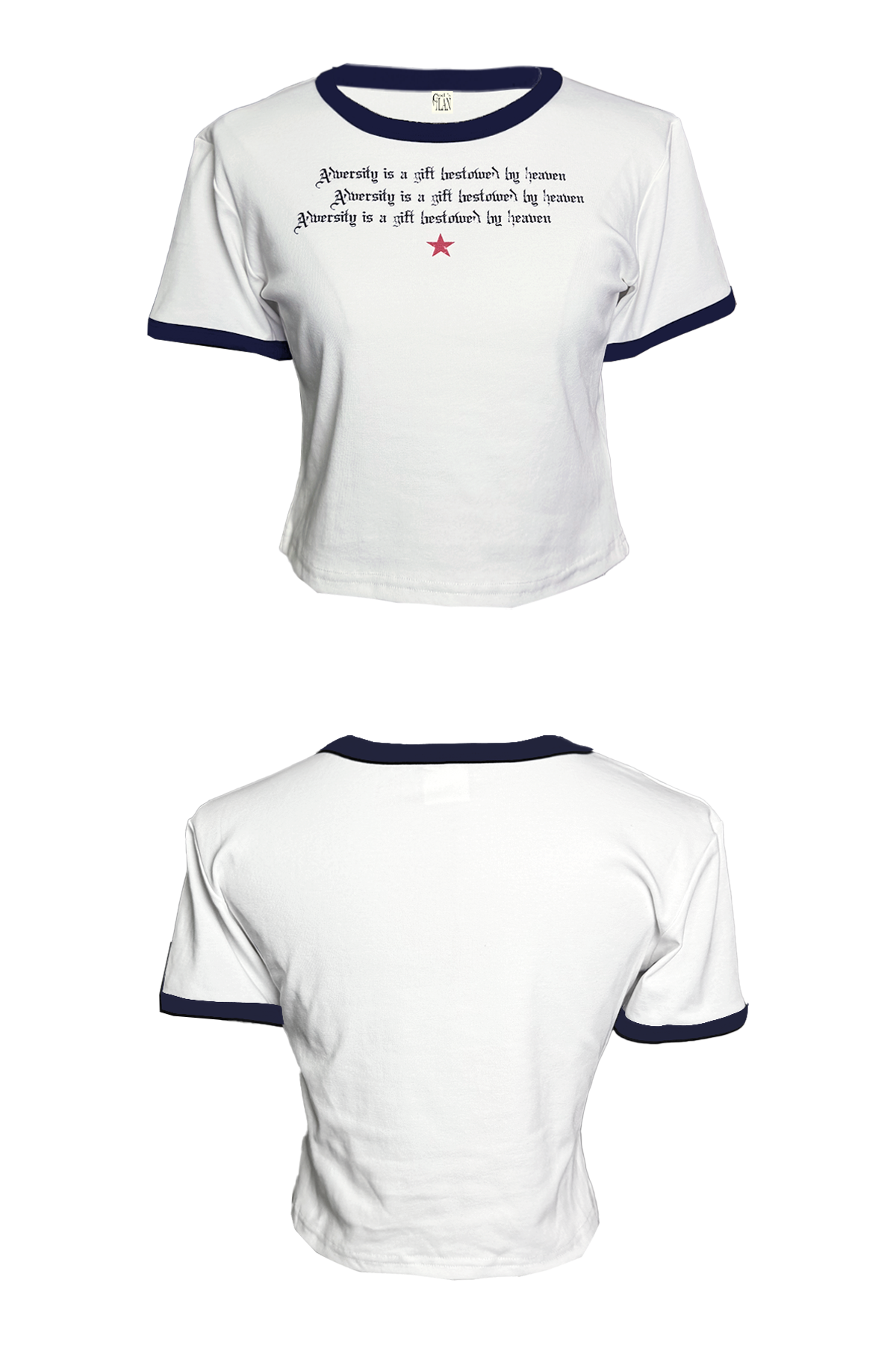 Women's Color Block Slim Fit Short Sleeve T-Shirt - Structured Shoulders, Round Neck, Waist-Defined, 90s Inspired Fashion