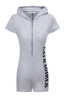 Women's Cotton Zip-Up Short Sleeve Jumpsuit - Soft, Flattering Fit, Sexy Silhouette, Summer Essential, Casual Chic