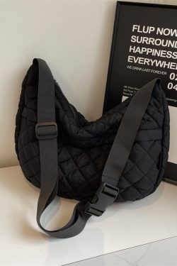 Women's Diamond Quilted Commuter Tote Bag - Spring/Summer Down Cotton Crossbody Shoulder Bag, 2025 Fashion Must-Have